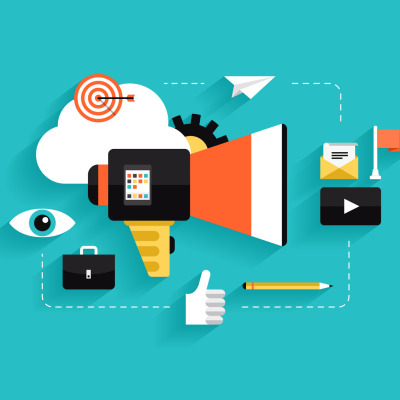 Social media marketing flat illustration